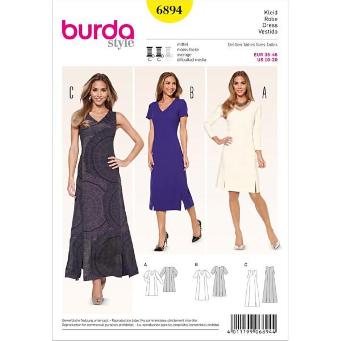 Burda Style Sewing Pattern B6894 Misses' Dress