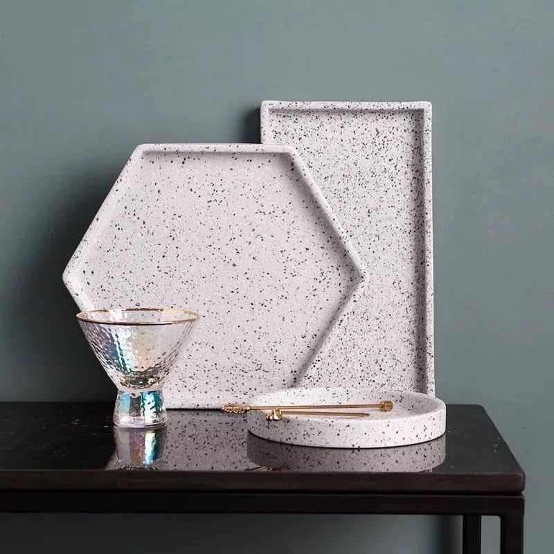 Taca na stolik kawowy vintage granitowa taca ceramiczna biżuteria taca do aromaterapii taca do przechowywania łazienka taca do przechowywania salon taca na biurko tablice wędlin (A)