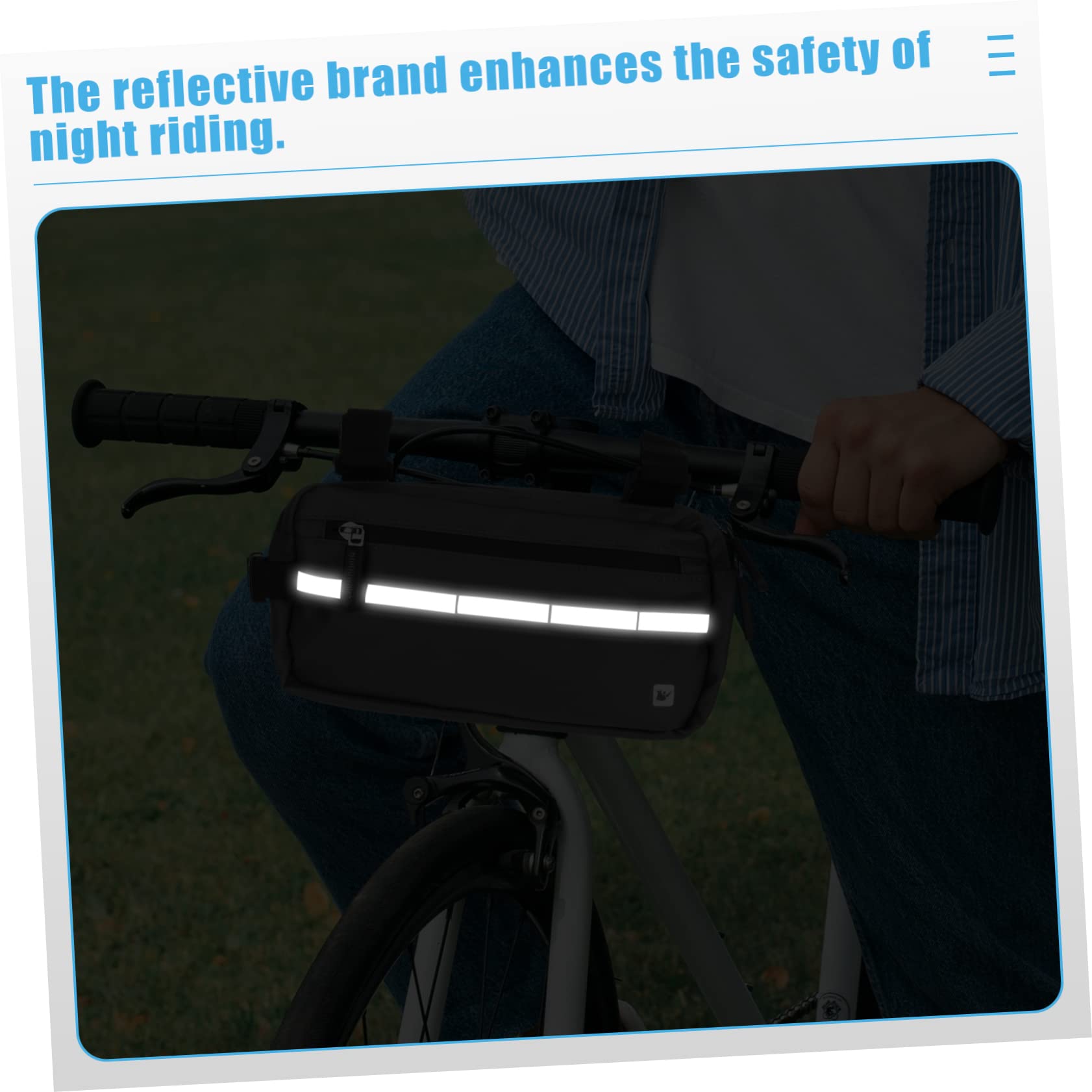 GALPADA 1Pc Cycling Storage Bag Waist Bag for Bicycles Reflective Handlebar Pouch for Riding for Essentials Wallet Tools Grey