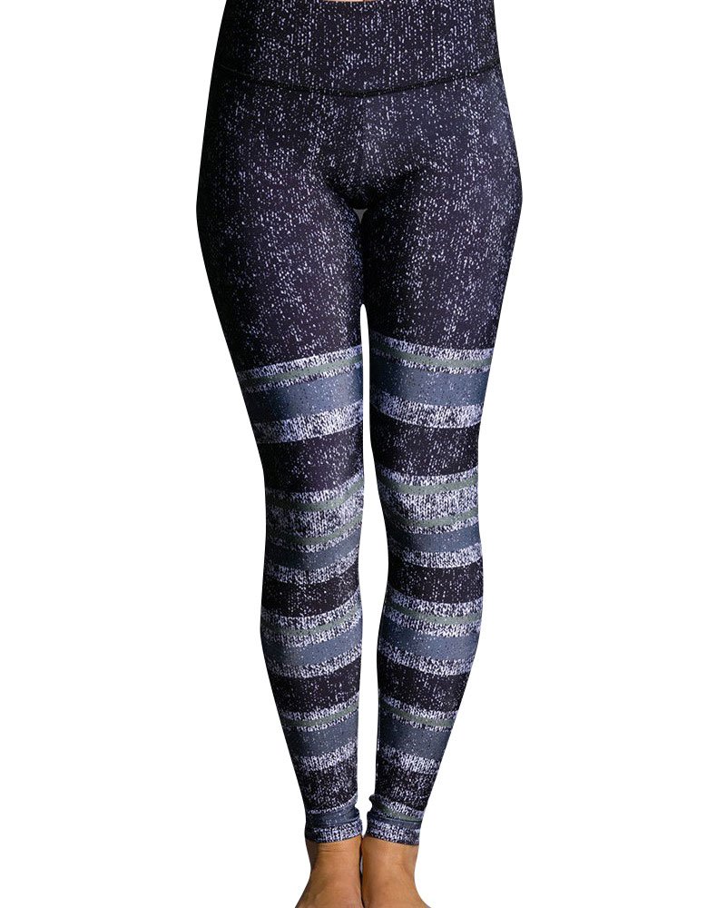 Onzie Yoga Graphic Leggings 229 Textured Stripe (Textured Stripe, Medium/Large)