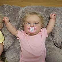 TERABITHIA 24 Inches Huge Baby Size Hand Rooted Hair Smiling Lifelike Reborn Baby Doll That Look Real and Feel Real, Realistic Newborn Toddler Girl Dolls with Pacifier and Bottle