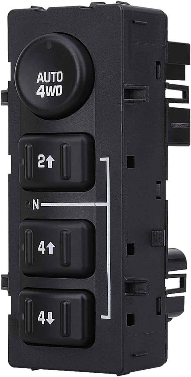 Obaee 4WD Transfer Case Switch 4x4 Wheel Drive Button Compatible with Chevy Chevrolet Silverado Suburban Tahoe Avalanche 2003-2007 GMC Yukon Sierra Cadillac Escalade Replacement OEM 15164520 19259313