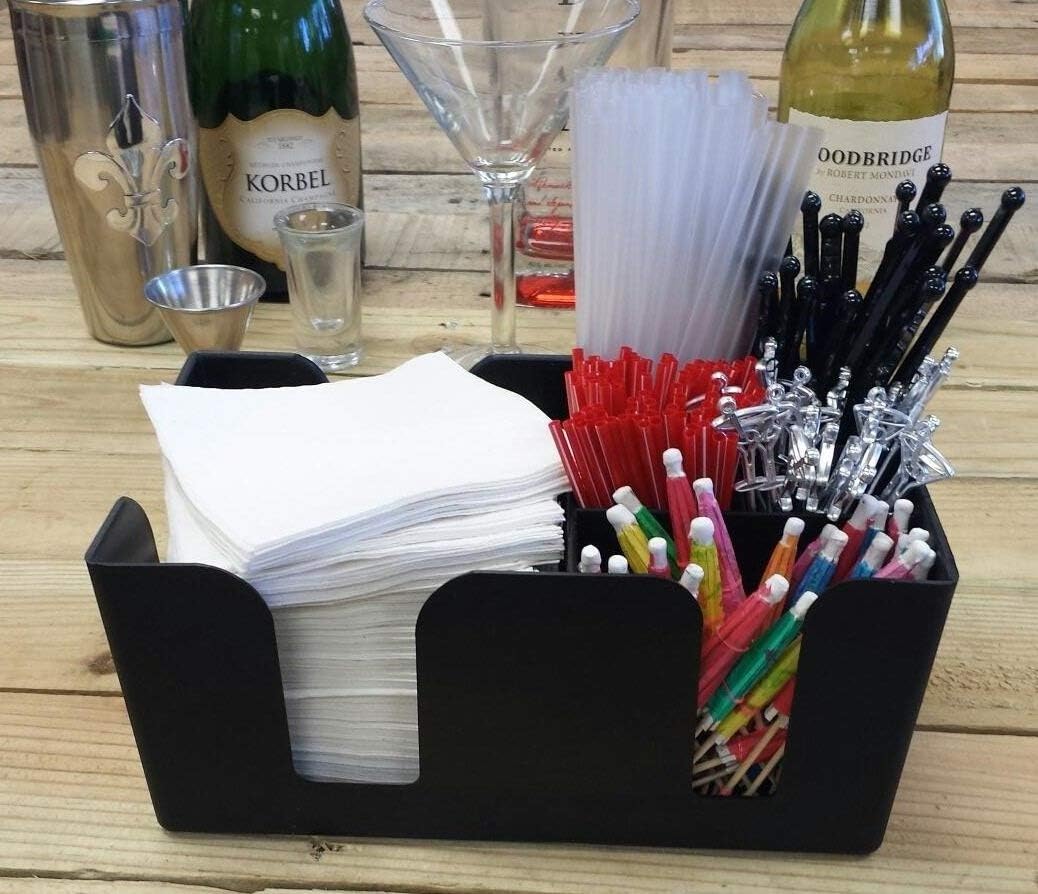 Bar Caddy / Organizer Black BAR SUPPLIES INCLUDED Home & Kitchen