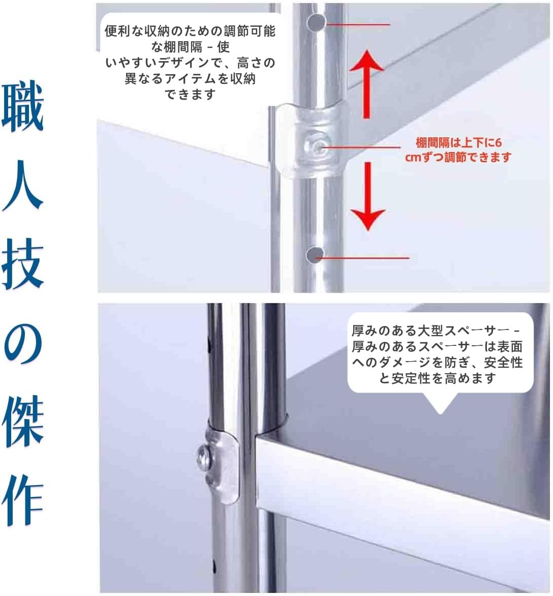 Amazon.co.jp: Ornatego 作業台 業務用 ステンレス 調理台 防錆 省