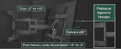 Miniatura 7 de ynVISION.DESIGN Soporte de pared de TV resistente para televisores de 65 a 100 pulgadas, soporte de movimiento completo XXL que se extiende de 31.5