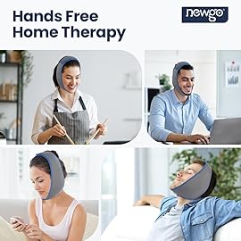 NEWGO Wisdom Teeth Ice Pack Head Wrap for Face Oral Surgery Pain Relief, Jaw Ice Pack Face Wrap with 4 Hot Cold Gel Packs for Tooth Extraction, TMJ, Chin, Jaw, Facial Surgery - Gray