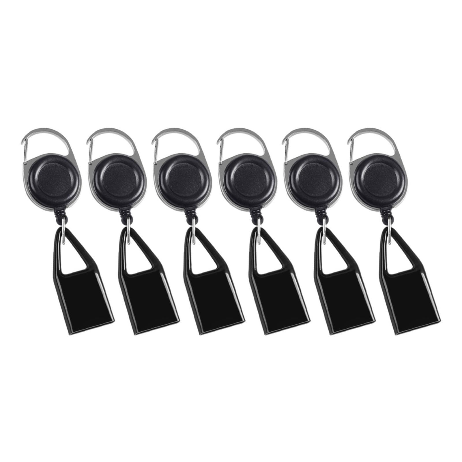 KLEHOPE 5 Piezas Soporte Para Mechero Con Clip – Llavero Retráctil Y Anzuelo Para Exteriores, Pesca Y Barbacoa (Negro)