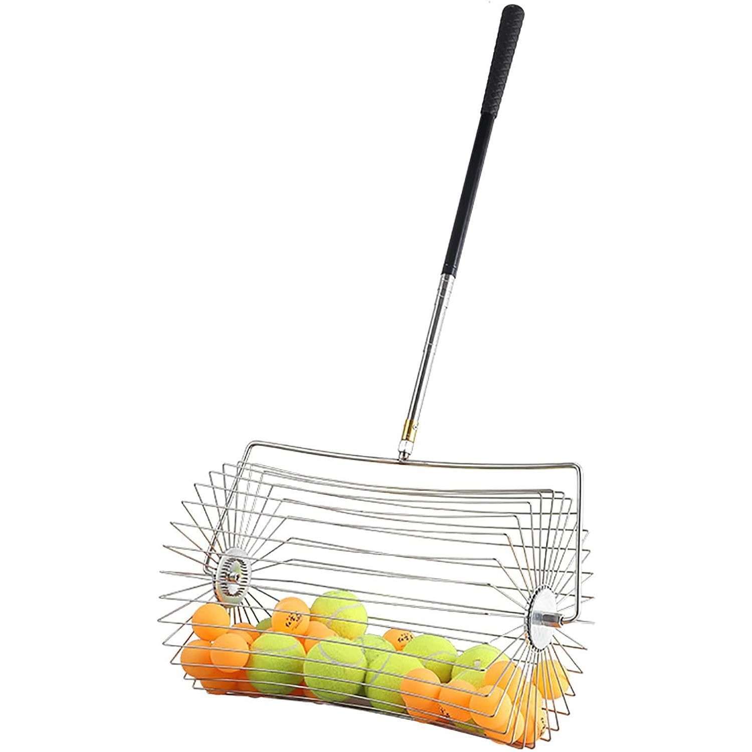 Rullo raccogli-palline da tennis, multifunzione, regolabile in altezza 43-122 cm, adatto per parchi, sessioni di pratica personale