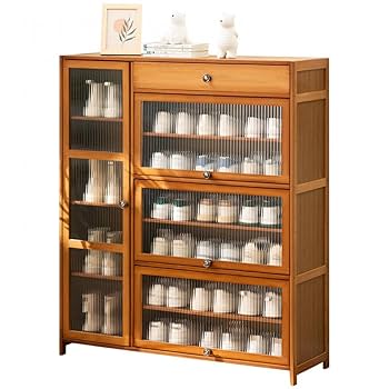 【東京都内23区配送無料】定価3万円　シューズラック　収納　靴棚　ガラス　昭和 19017020a.jpg