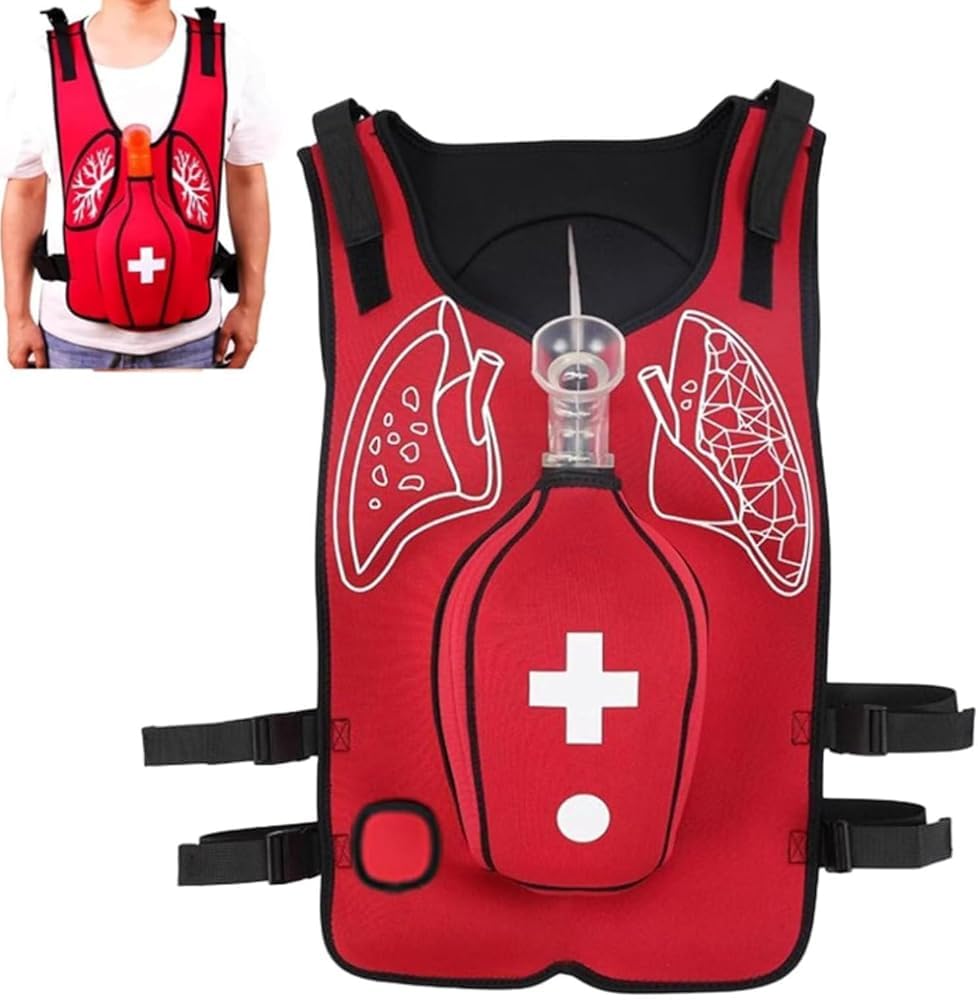 SENJINGHUA Heimlich Maneuver Training Vest - Airway Obstruction Simulator with Adjustable Feedback Pressure for Adult/Child CPR Choking Rescue Practice(Size:Child,Color:B)
