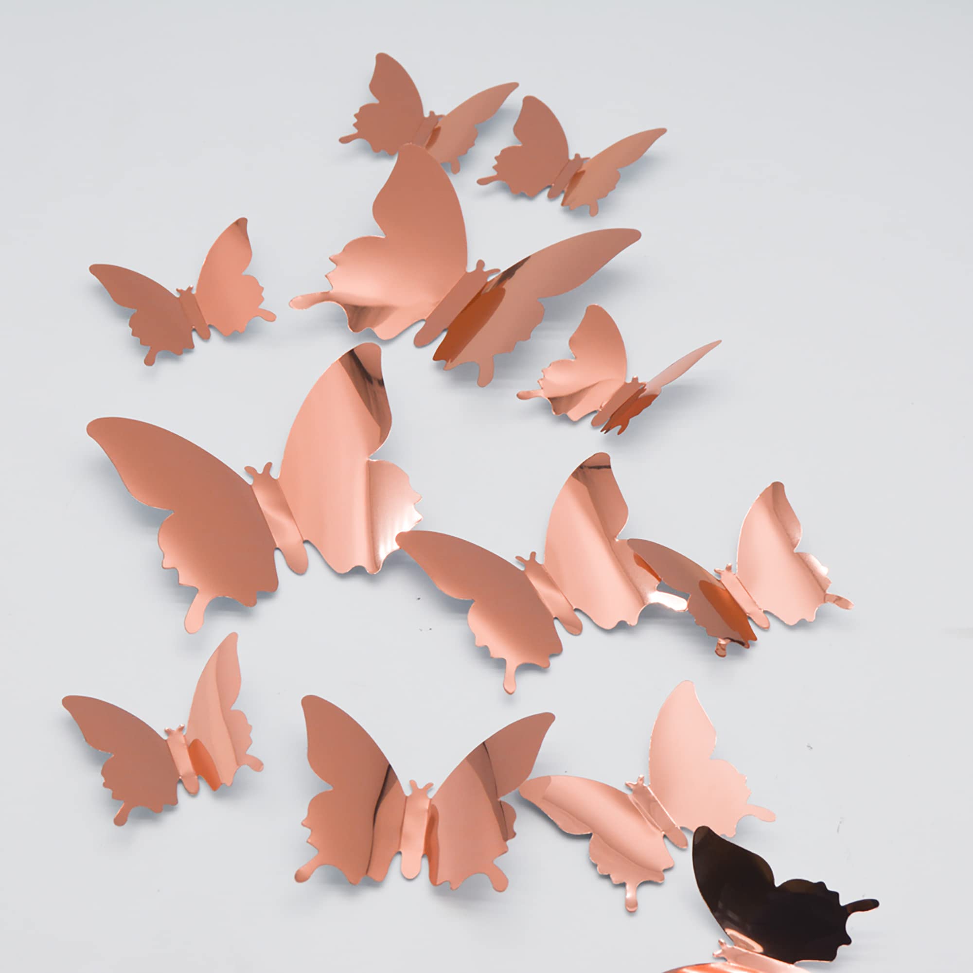 72 stuks 3D zwart en wit kristal vlinder muurstickers met zelfklevende kunststicker satijn papier vlinders baby kinderen slaapkamer huis doe-het-zelf decor verwijderbare sticker