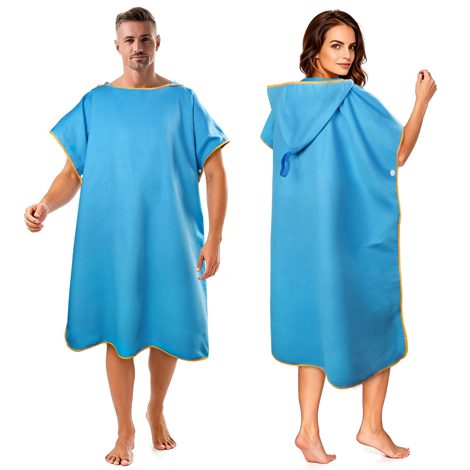 Poncho da Bagno Unisex, Poncho Asciugamano Microfibra, Poncho da Surf, Accappatoio Poncho con Cappuccio, Asciugatura Rapida, Antivento, Calda, Poncho Surf per Sport Acquatici Spiaggia Surf