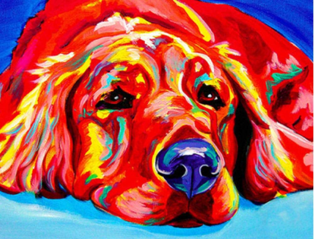 Peinture par numéro de chien acrylique pour décorer votre salon