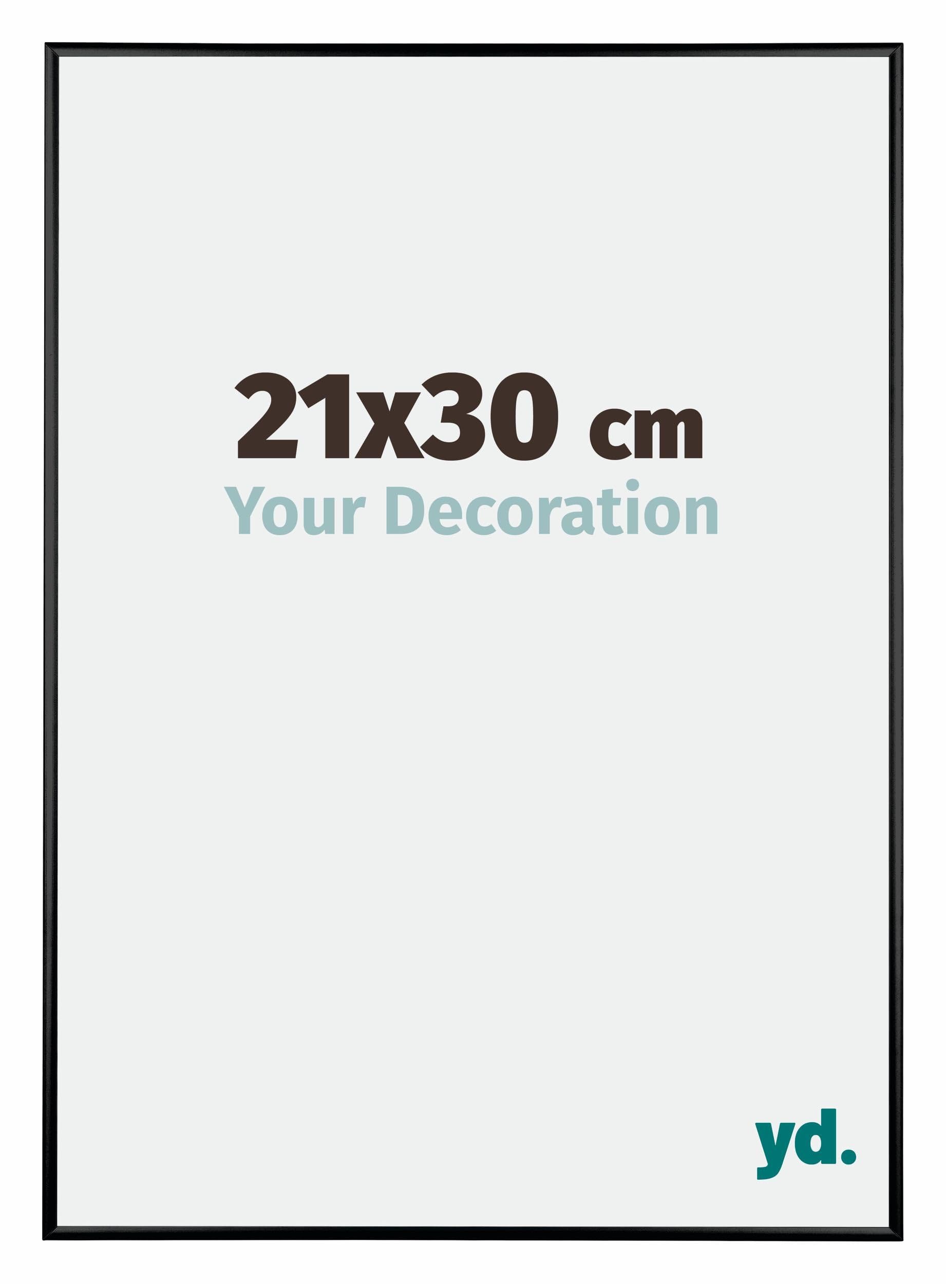Your Decoration - Picture Frame 21x30 cm - Black High Gloss - Decorative Wall Frame in Aluminium with Antireflection - Frame 21x30 - Kent — image 1