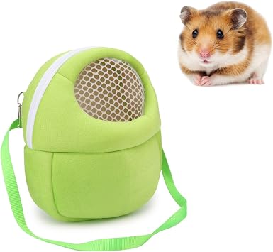 Hypeety Pet Carrier Bag Pet Sling Carrier Backpack Portable Travel Backpack Breathable Outgoing Bag bonding Pouch for Small Pets Hedgehog Hamsters Sugar Glider Chinchilla Guinea Pig (Green)