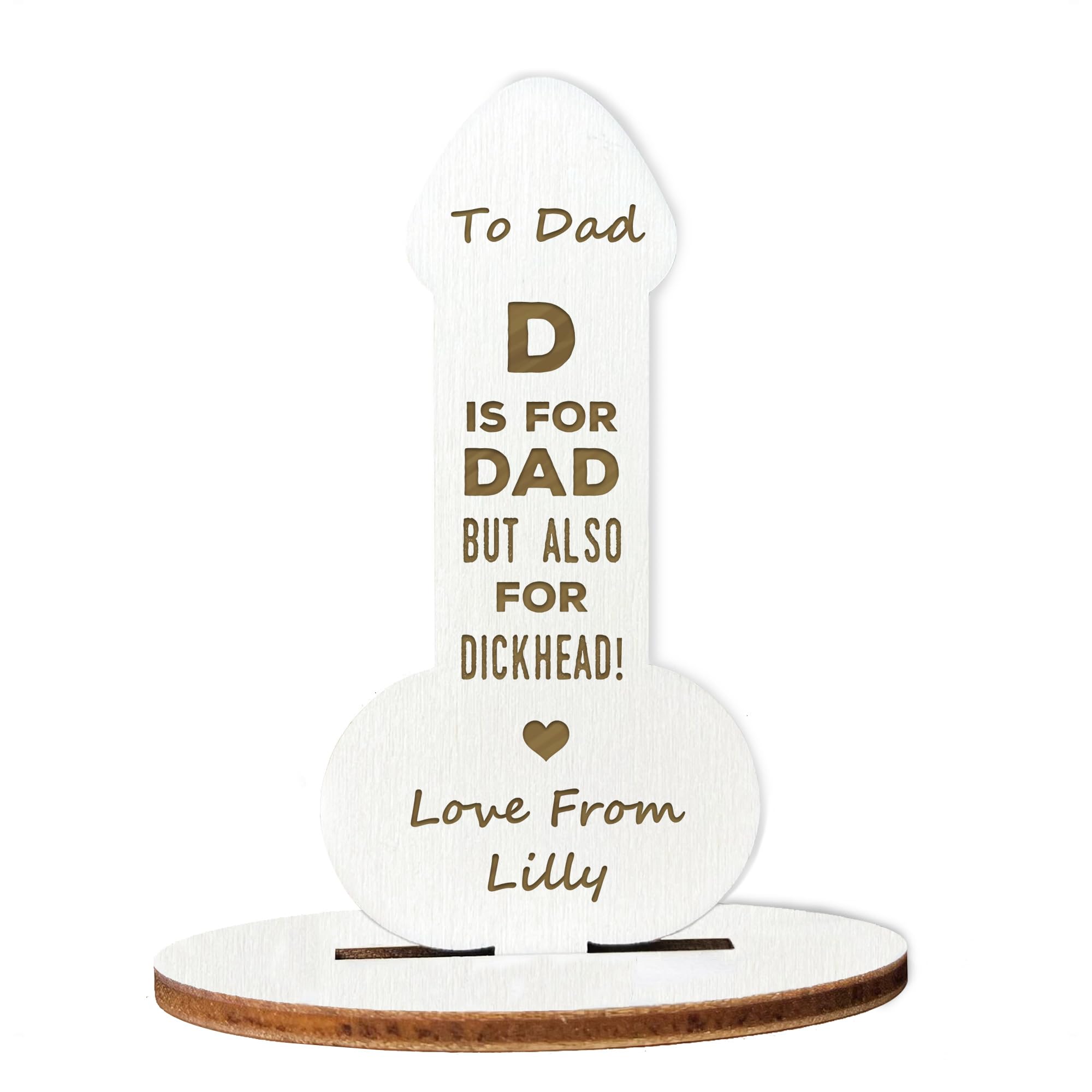 Red Ocean Personalised Funny Dad From Daughter Son Novelty Wooden Plaque Birthday Christmas For Dad