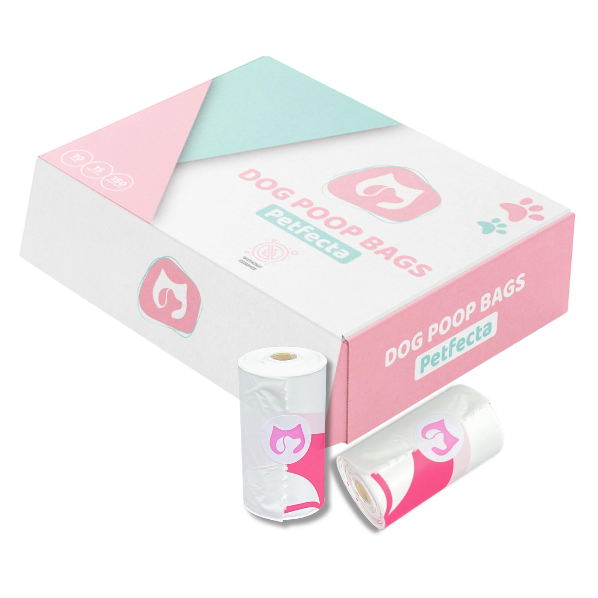 Petfecta- Poop Bags for Dogs - Durable & Leak-Proof Dog Poop Bags Rolls, Unscented, Convenient Size for All Breeds, Economical Pack, 150 Count