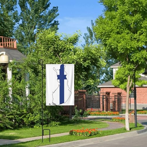 Drapeau finlandais de jardin double face résistant toutes saisons