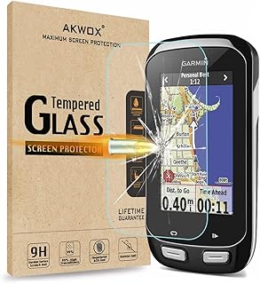 AKWOX (Pack of 4) Tempered Glass Screen Protector for Garmin Edge 1000, 0.3mm 9H Hard Scratch-Resistant Screen Protector for Garmin Edge 1000