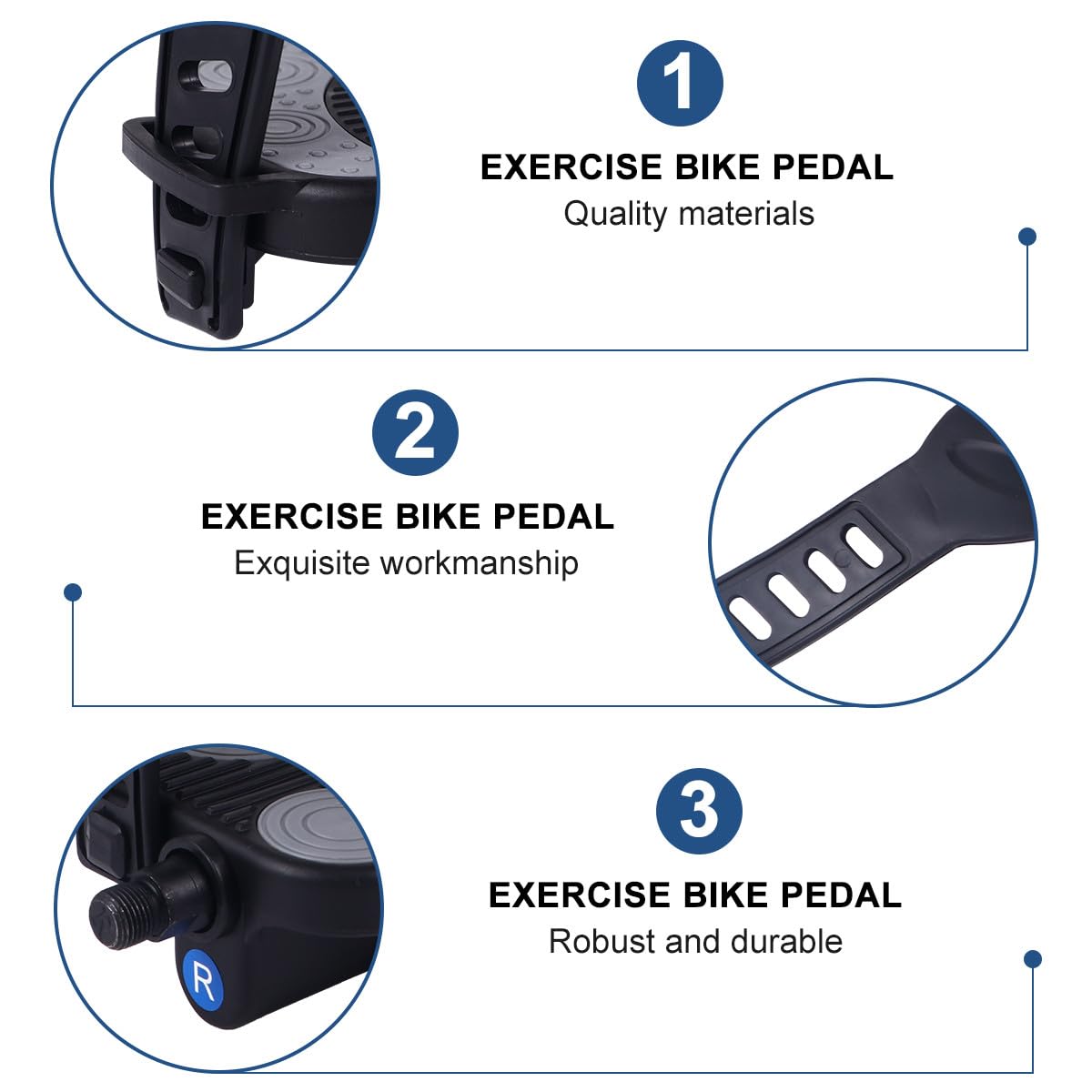 Pedales de Bicicleta Estática Negros con Correas, 1 Par
