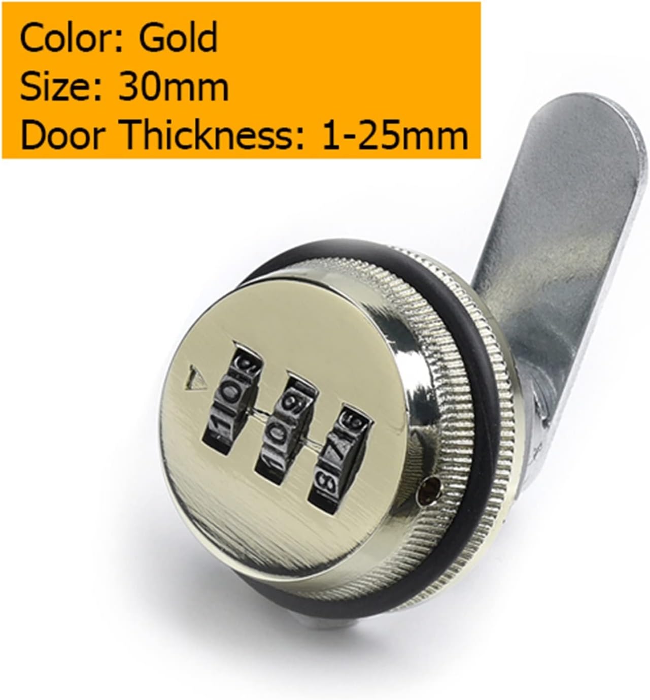 Zinc Alloy Combination Cabinet Lock Black/Silver Password Locks Security Home Cam Lock for Mailbox Cabinet Door Hardware 1Pcs(Gold 30mm)
