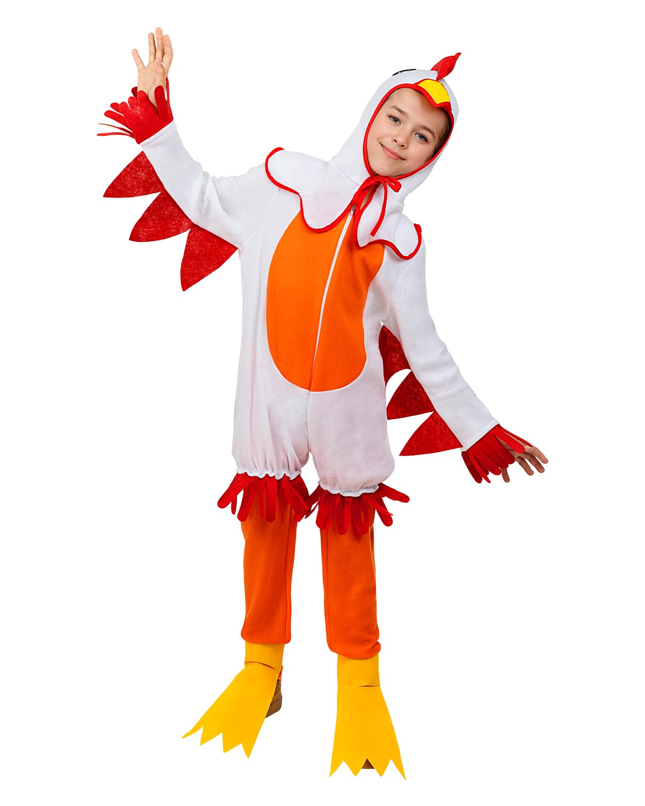 Generisch 2025 – Costume D'hiver Pour Enfant Garçon Fille Cosplay Poulet Animal Costume D'hiver Polaire à Capuche Grenouillère Vêtements Body 92 Manches Longues, Jaune, 3-6 Mois