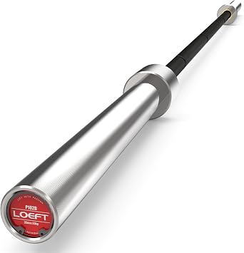 Super Squat Barbell, 102in/ 8Ft Olympic Barbell for Powerlifting 35MM 66lb, Squat Bar for 2500 lbs Weight Capacity 205K PSI, Weight Bar Fit 2" Weights Black