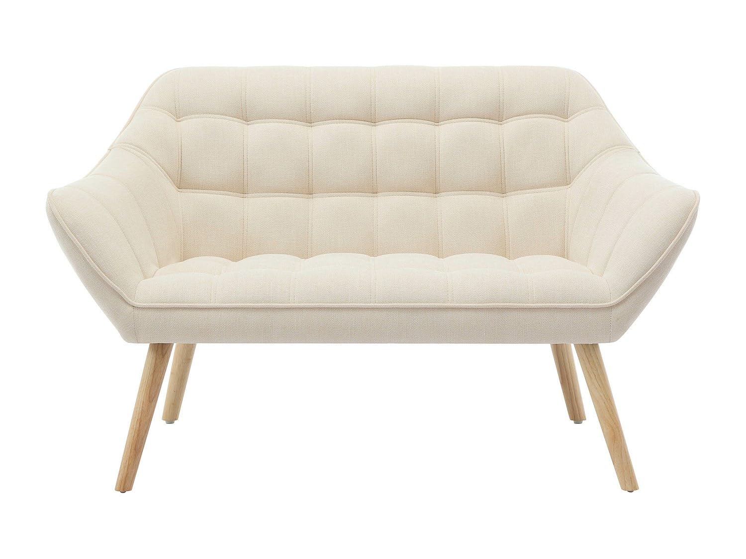 Vente-unique - Canapé 2 Places en Tissu Beige Caserta