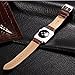 Valkit Compatible Apple Watch Bands 38mm Genuine Leather Strap Smart Watch Band Bracelet Replacement Wristband with Stainless Steel Adapter Clasp Replacement for Apple iWatch 3 2 1, 38MM -Brown