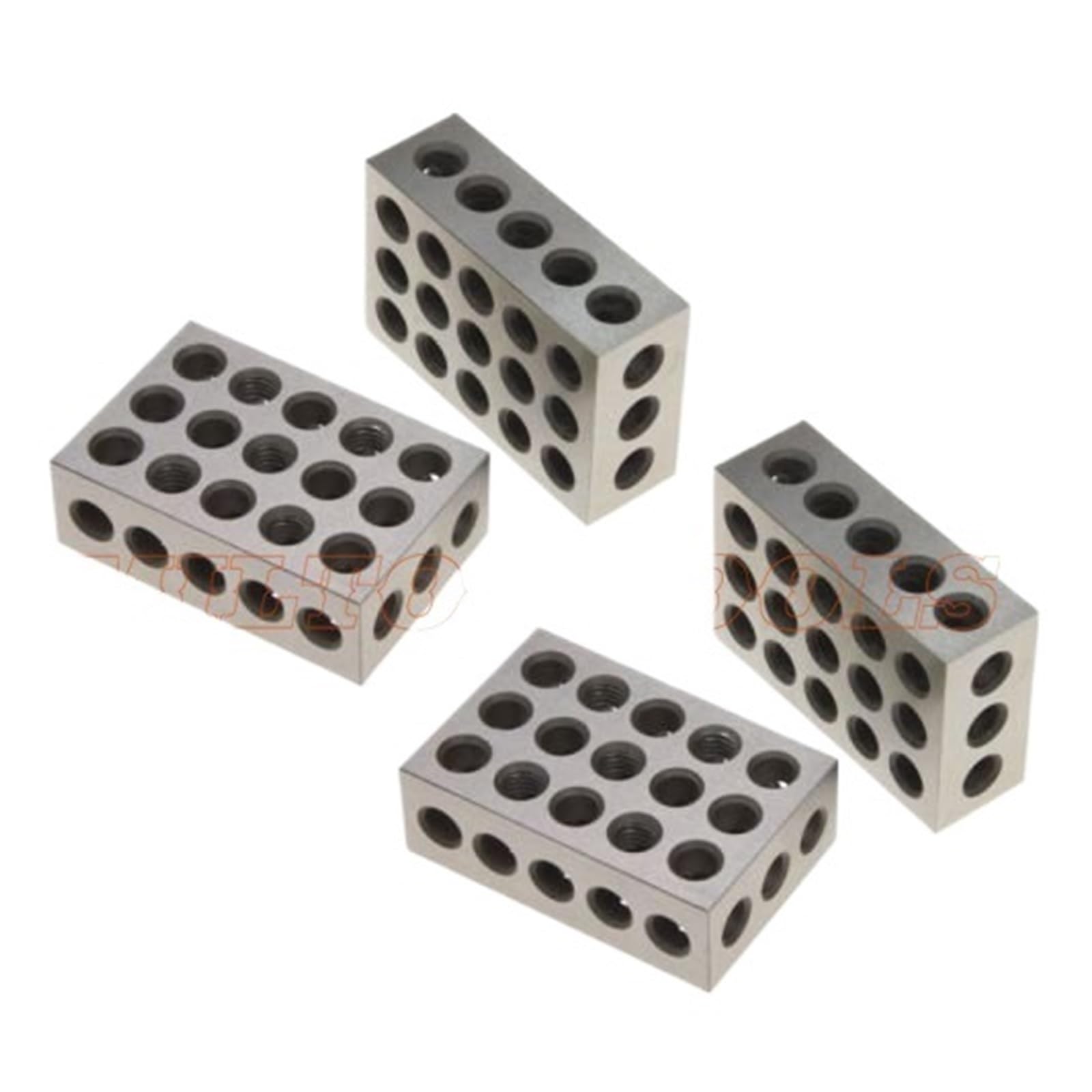 2 blocchi in acciaio temprato da 1-2-3" 0,0001" Precisione abbinata Machinist 123 Strumento di fresatura 23 fori 25-50-75mm Blocco calibro per officina meccanica(1-2-3")