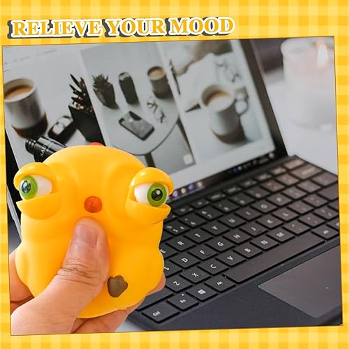Miniatura 3 de Smosun Juguetes para apretar de pollo 2 juguetes divertidos para aliviar el estrés con ojos emergentes, juguetes sensoriales para ansiedad de