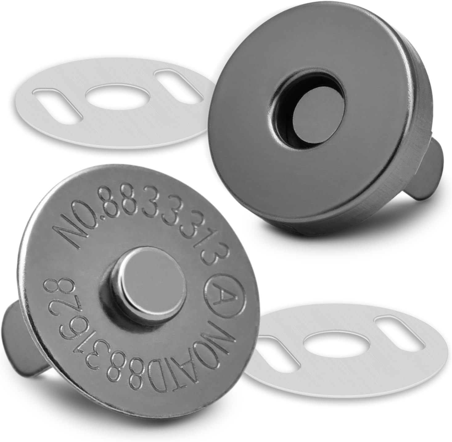 24 Sets Magnetic Snap Button 14mm Magnetic Closures Replacement Kit Magnetic Snaps for Purses and Totes Clothing Sewing Bag DIY Craft
