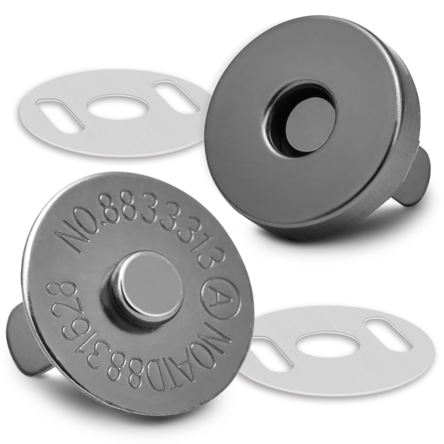 HARFINGTON 10 Sets Magnetic Snap Clasps – 0.55 Inch Sew-On Magnets For Purses, Bags, Clothing (Black) - View #11