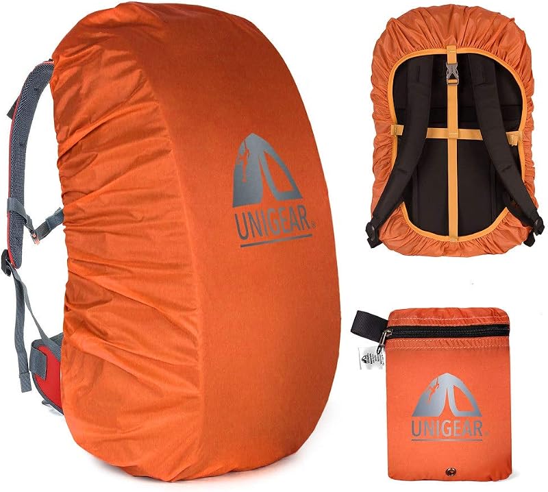Funda impermeable para mochila Unigear, impermeable de 5000 mm con 2 correas antideslizantes | Funda impermeable ultraportátil para mochila, ajuste con hebilla, bolsa de transporte integrada para senderismo, viajes y mochilas al aire libre