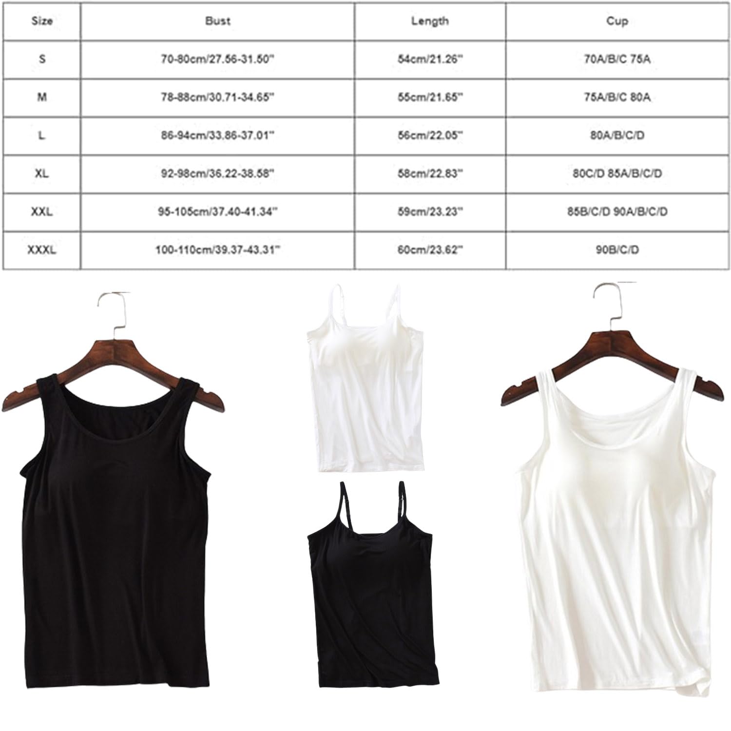 Canotta Moonycozy con reggiseno incorporato, canottiere con cinturino regolabile, canottiere estive senza maniche