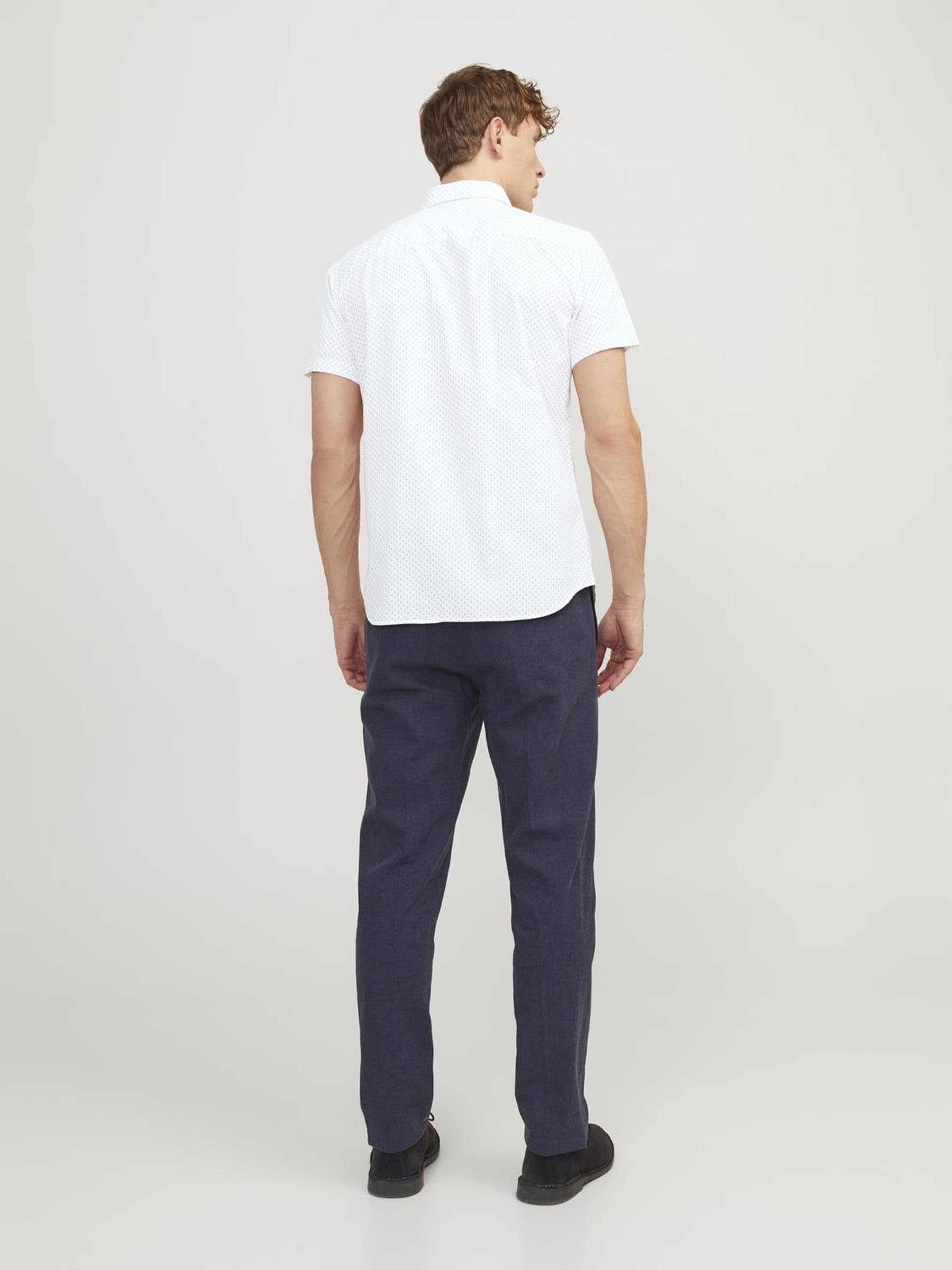JACK & JONES Camicia Micro Fantasia, Maniche Corte e vestibilità Slim.