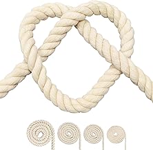 Cotton Rope for Farm House, Villa, Resorts, Nautical, Landscaping, Railings, Hammock,Tug of War, Gym Decorating for Multi Uses Compatible Macrame Thread Cord Twisted Natural Off-White (10MM 20 FEET)