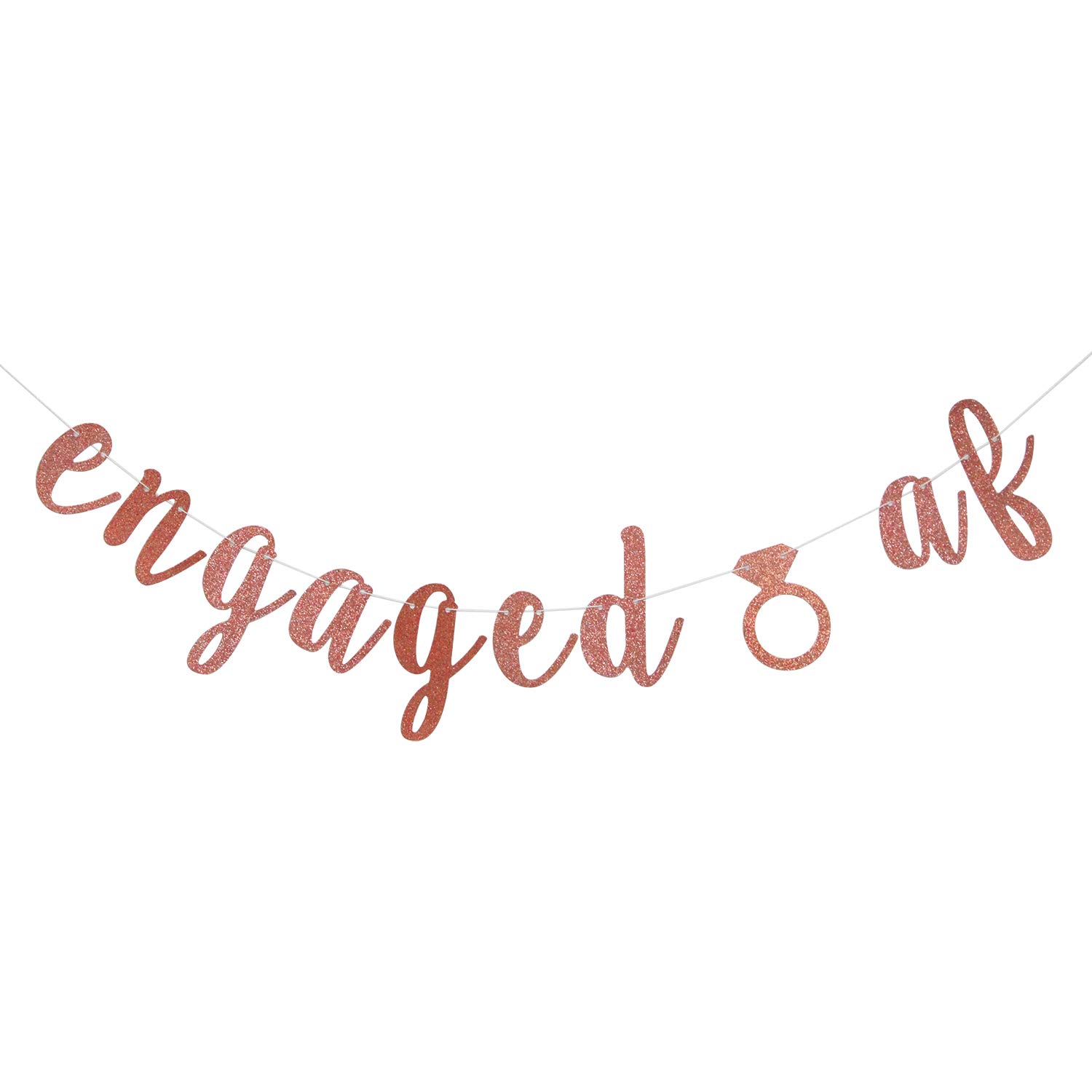 Rose Gold Engaged AF Banner Hanging Garland -Perfect Decoration for Bridal Shower, Engagement, Bachelorette, Wedding Party
