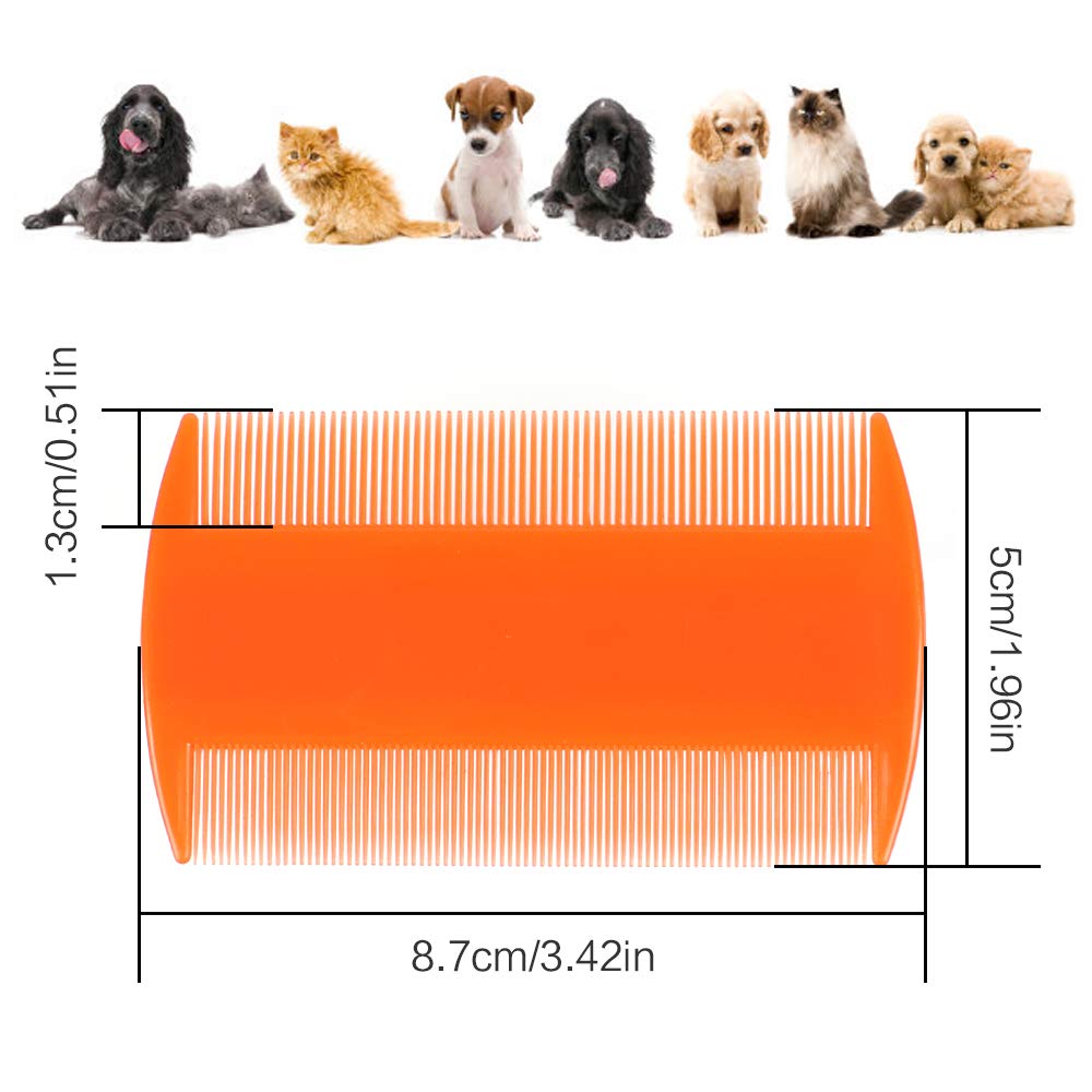 Peigne à Poux Double Face en Plastique pour Toilettage d'Animaux de Compagnie avec 18 PCS (8.7 * 5cm)