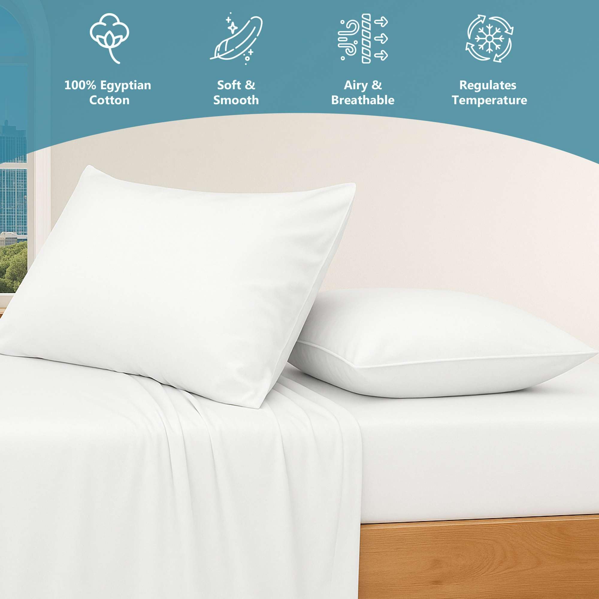 Amazon｜Orion Linen コットンベッドシーツ - 100%コットン - 500