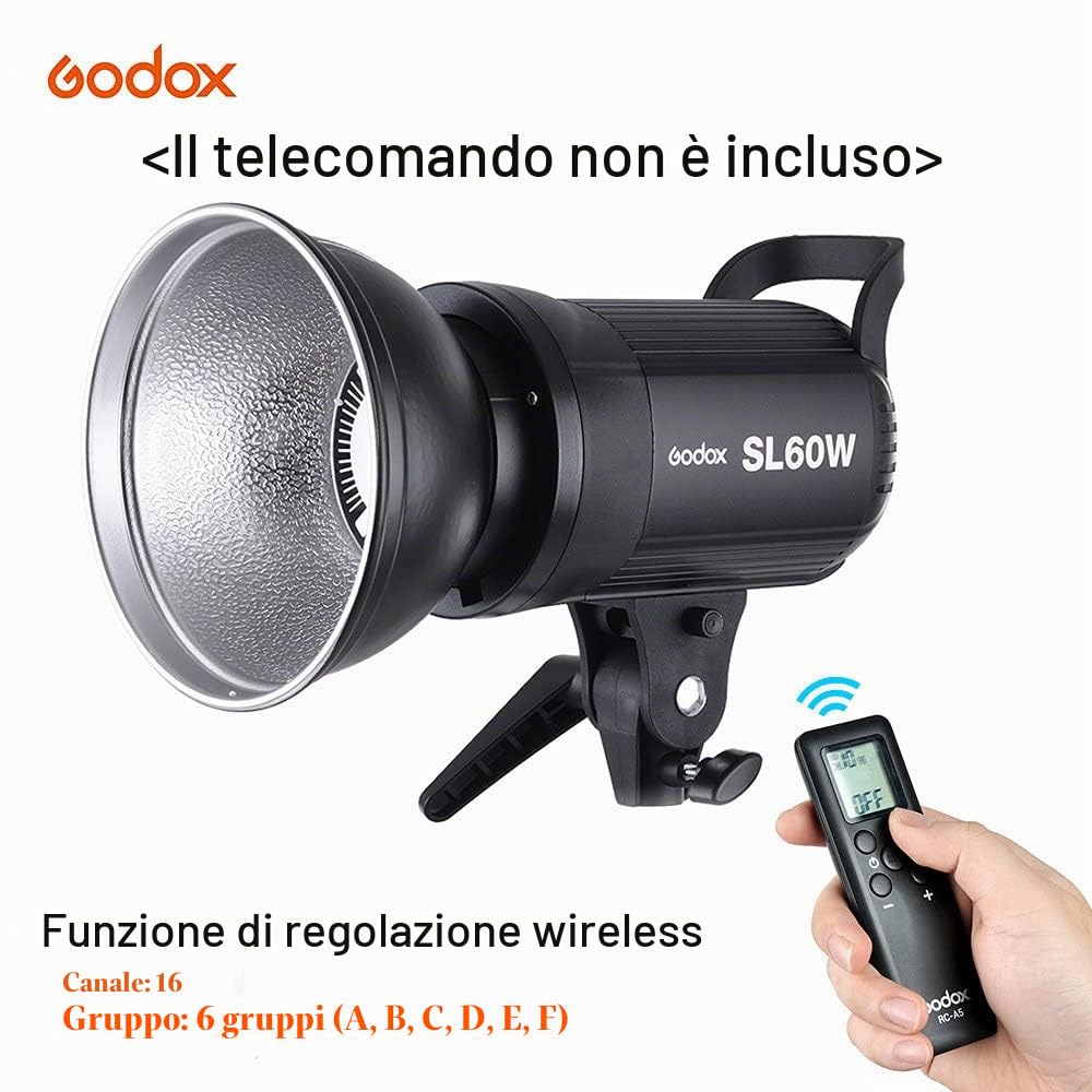 Godox SL-60W 5600K 60W di alto potere LED Luce video con il supporto di Bowens per Video Foto Studio Photography Registrazione