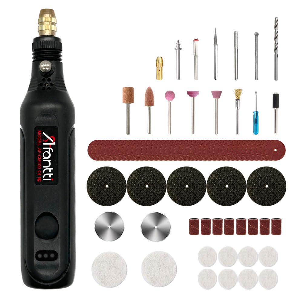 Afantti Mini Cordless Rotary Tool Detail Sander Grinder Small Grinding Pen Set with | 101 Accessories | for Small Crafts & Projects