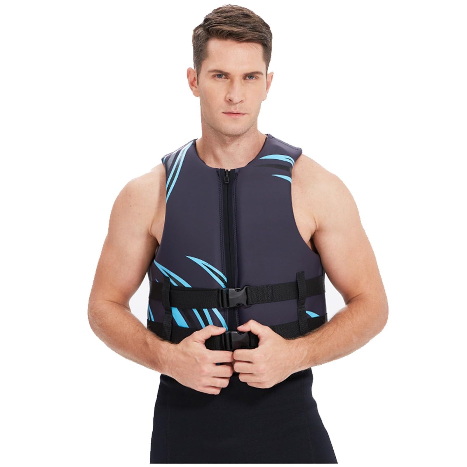 Veste de Surf Réglable en Néoprène for la Pêche en Bateau-Kayak | Veste de Surf avec Ceinture Réglable et Fermeture Éclair for la Pêche, les Sports de Pagaie
