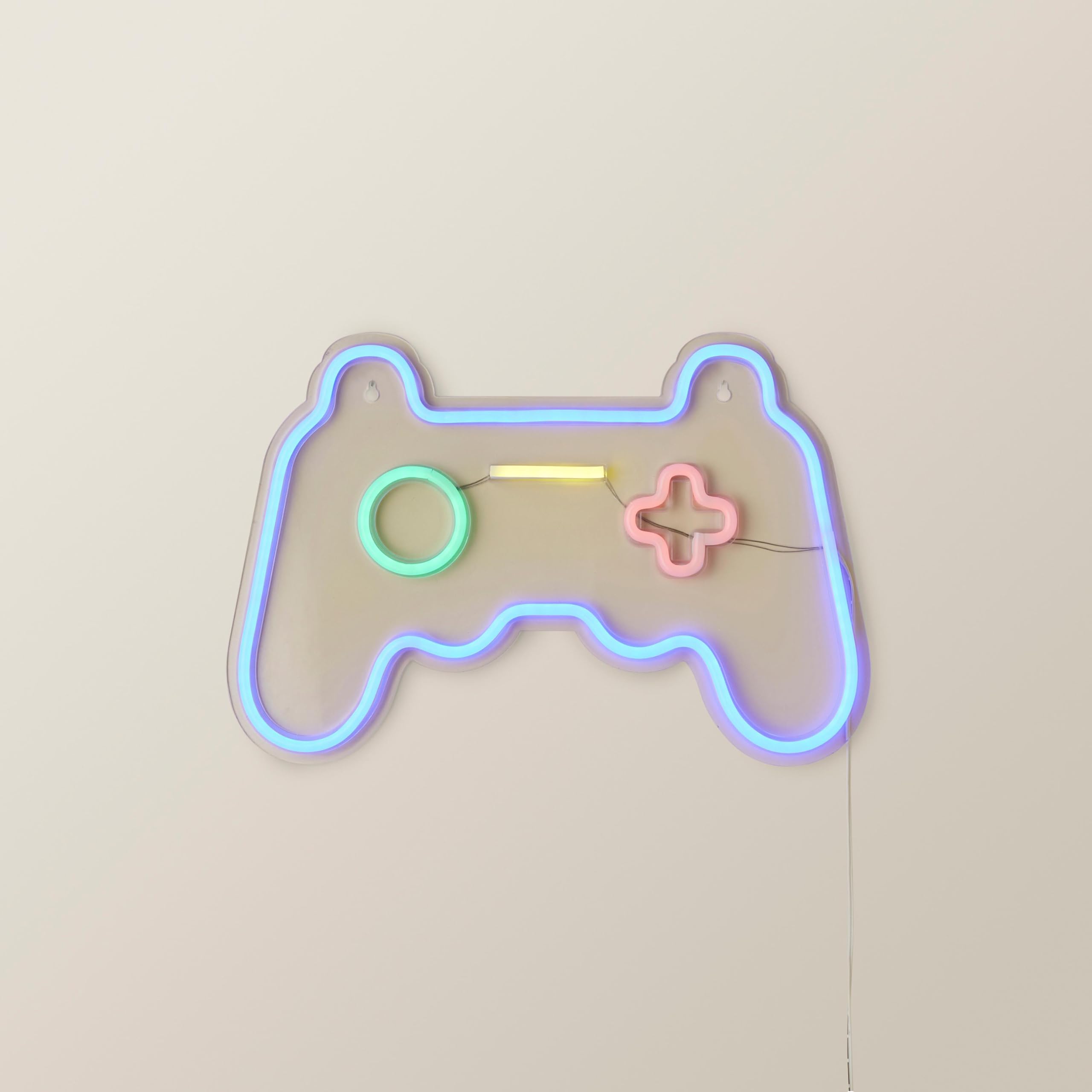 ValueLights Neon Gaming Console Wall Light - White Acrylic LED - USB Powered