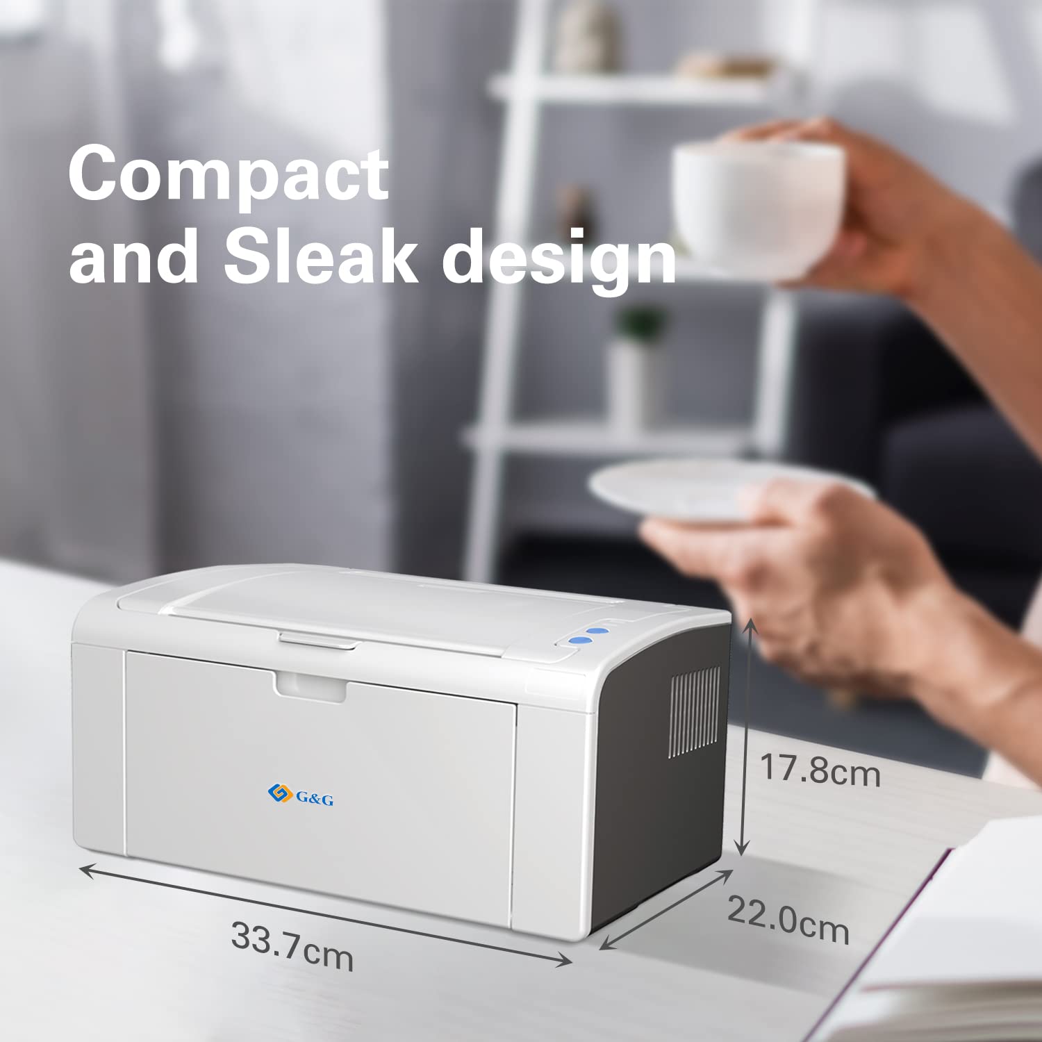 G&G Laserdrucker P2022W s/w 22 Seiten/Min. WLAN für Windows, MacOS und Linux, Android, Apple IOS Smartphone, Tablets (s/w Laserdrucker 22 Seiten)