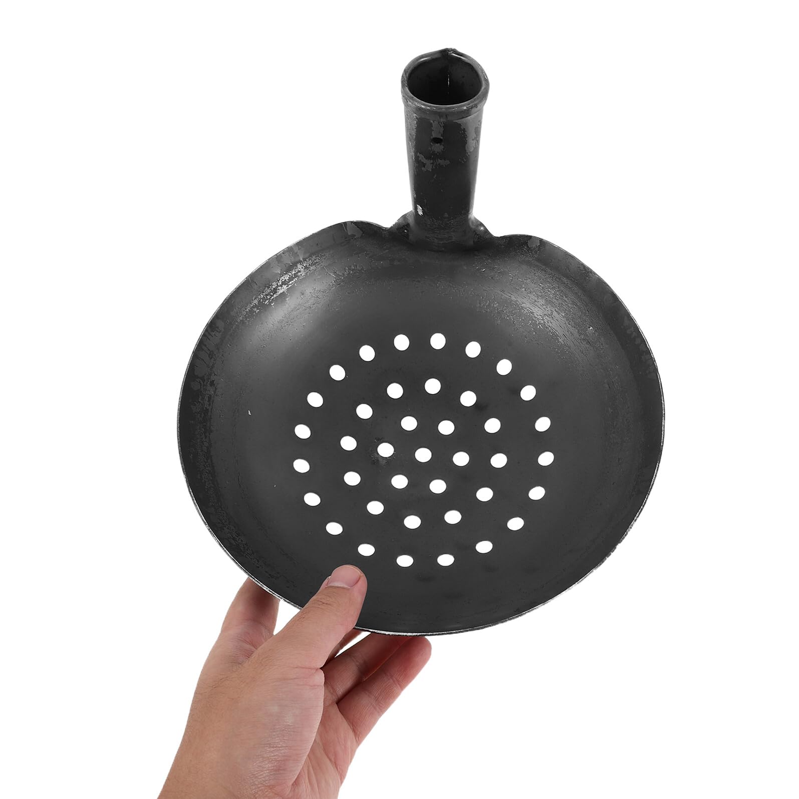 HOMSFOU Eisenschaufel mit Loch 24cm Robuste Gartenschaufel für Kanalreinigung Dachrinnen und Abflussreiniger Ergonomischer Griff Geeignet für Landwirtschaft und Garten