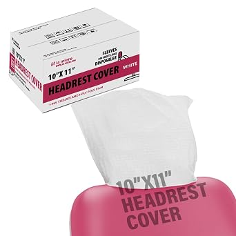 LA MIERE 500Pcs Dental Headrest Covers Paper, 1Ply Paper +1Ply Film Disposable Chair Sleeves Protector, 10"x11", White