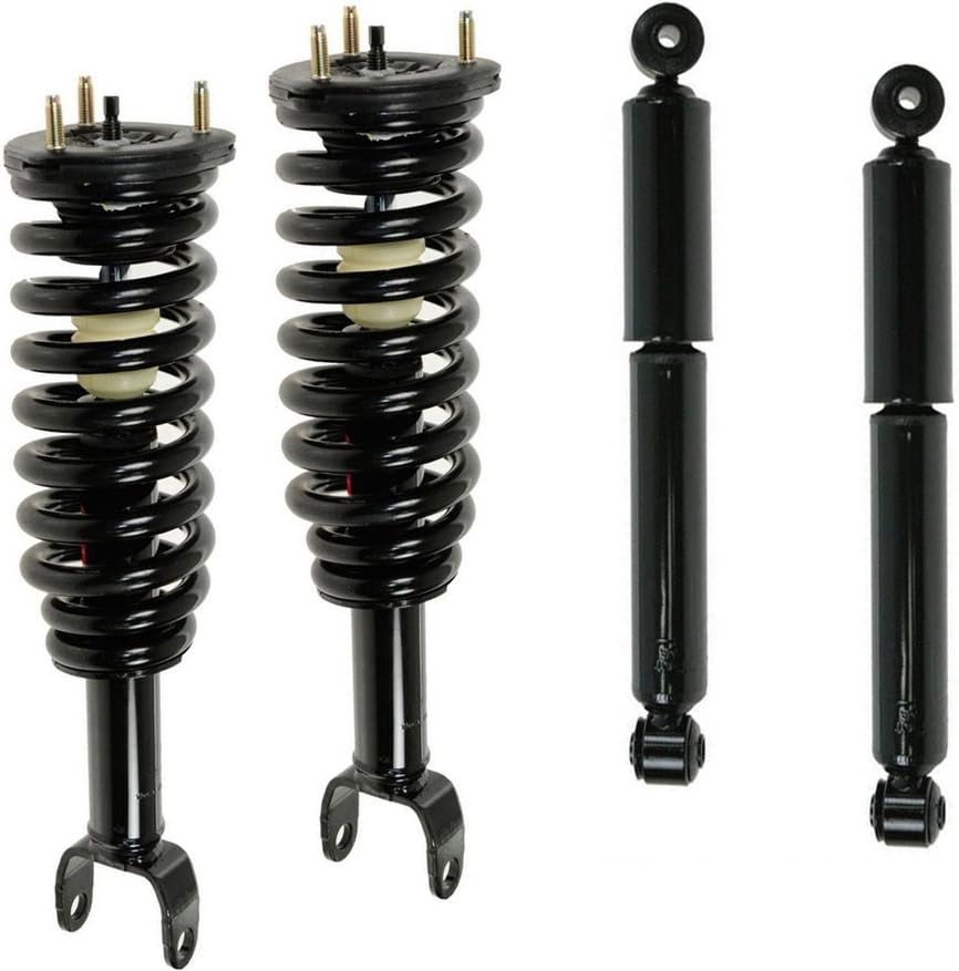 DTA 70002 Full Set 2 Front Complete Struts with Springs and Mounts + 2 Rear Shocks 4-pc Set Fits 2005-2009 Dakota 4WD Only