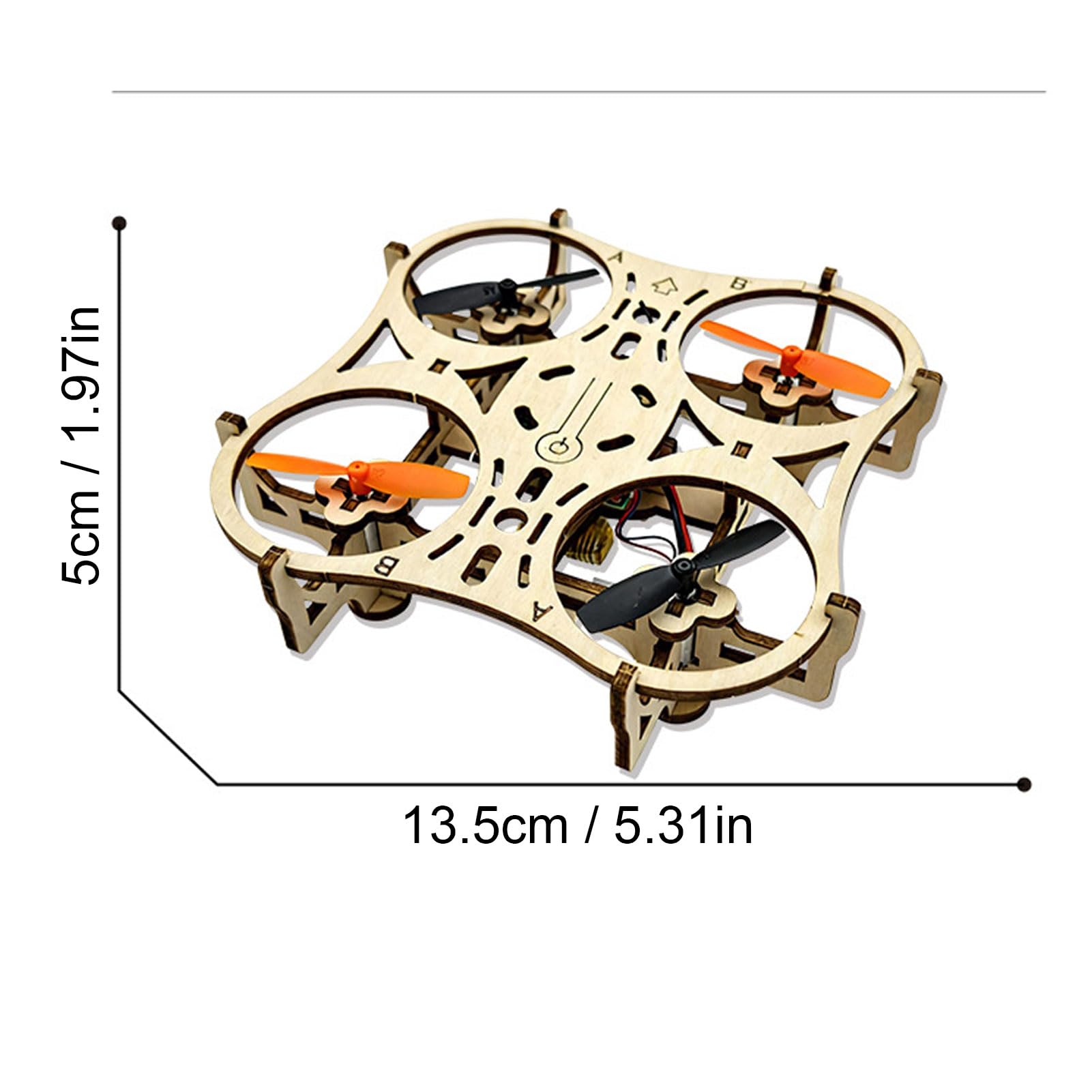 Sxhlseller Kit Modello di Drone RC in Legno per Adolescenti e Adulti, Set di Blocchi di Quadricottero in Legno di Faggio con Telecomando e Apprendimento STEM