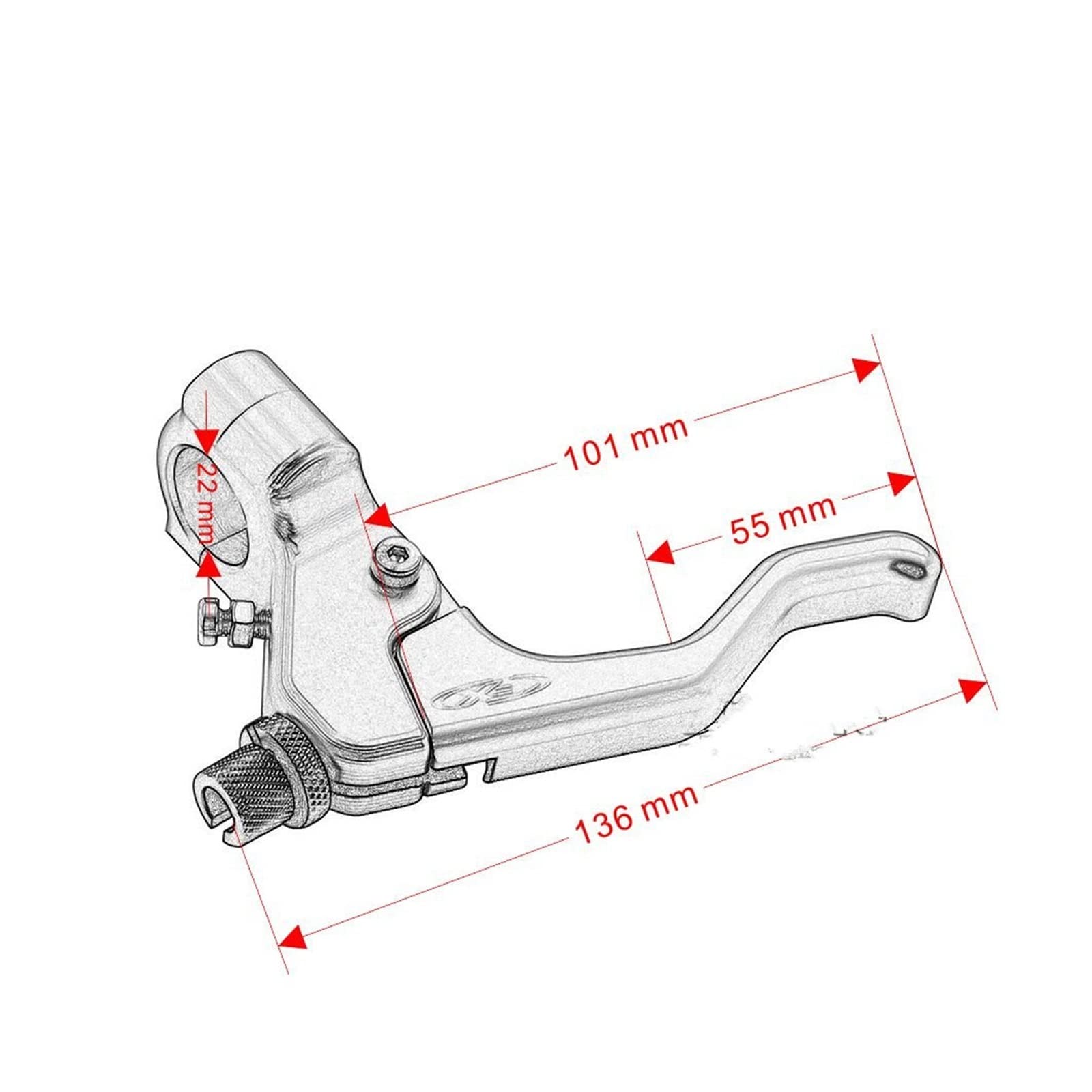 Leva Frizione Freno 7/8 "22mm Moto Manubrio Custom Stunt Leve Frizione Motoccross Manubrio Sinistro Stunt Leva Per Yamaha Per BMW Per Scooter Leva freno (Colore : 1)